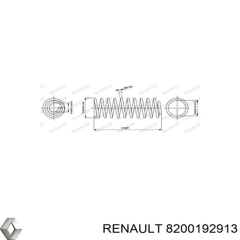 Пружина амортизатора Renault (RVI) 8200192913 цена, от 15.82 USD
