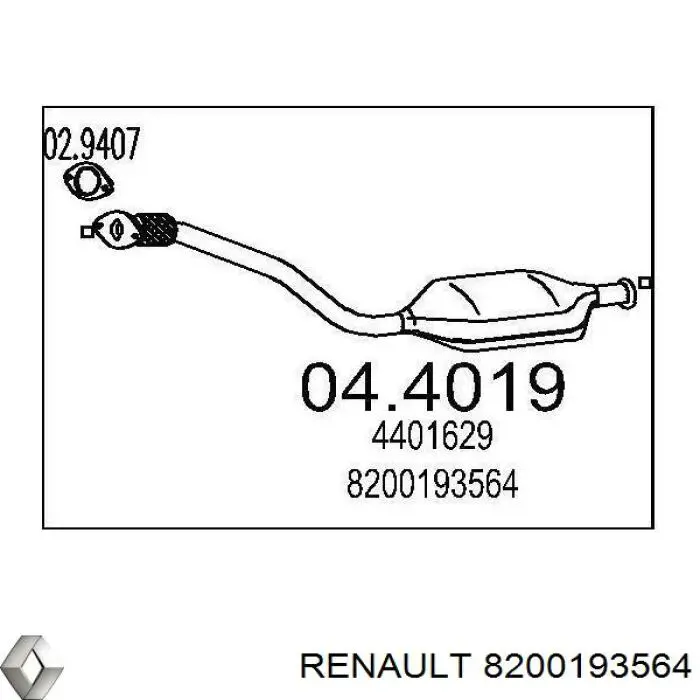8200193564 Renault (RVI) Конвертор-катализатор