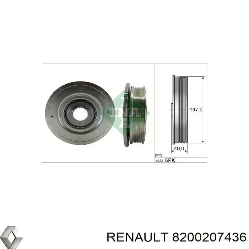 8200207436 Renault (RVI) шкив коленвала