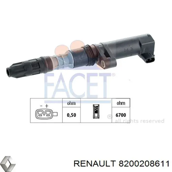 Купить 8200208611 Renault (RVI) Катушка зажигания