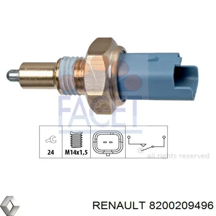 Датчик включения фонарей заднего хода Renault (RVI) 8200209496