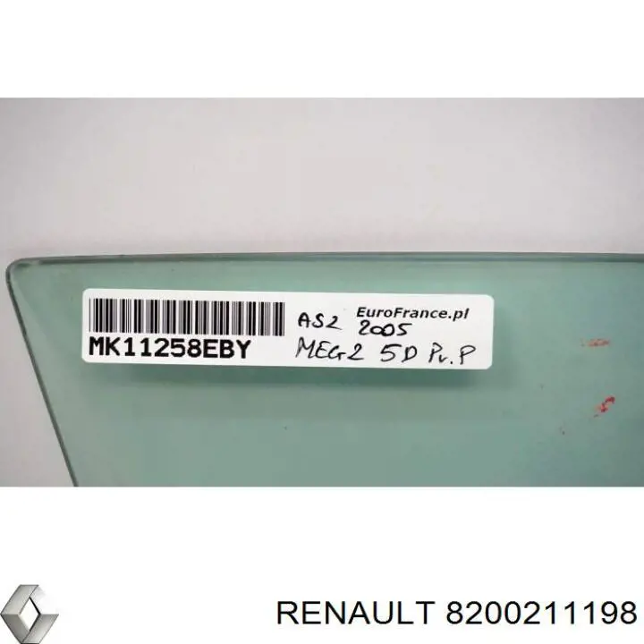 Купить 8200211198 Renault (RVI) Стекло двери передней правой