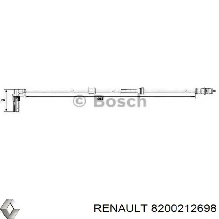 8200212698 Renault (RVI) Датчик АБС (ABS) задний, правый