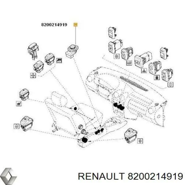 Блок управления зеркалами заднего вида Renault (RVI) 8200214919 цена, от 5.92 USD