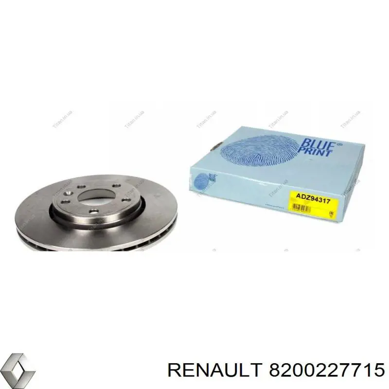 Передний тормозной диск Renault (RVI) 8200227715