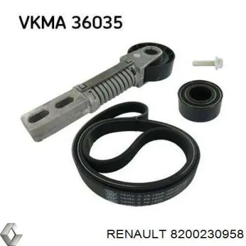 Купить 8200230958 Renault (RVI) Натяжитель приводного ремня