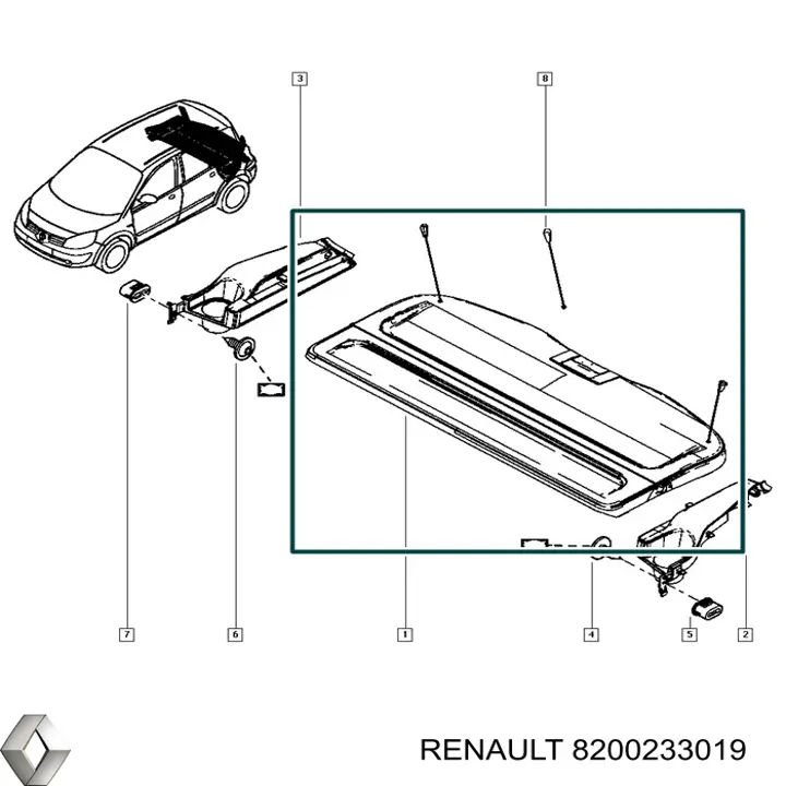 Полка багажного отсека Renault (RVI) 8200233019 цена, от 18.83 USD