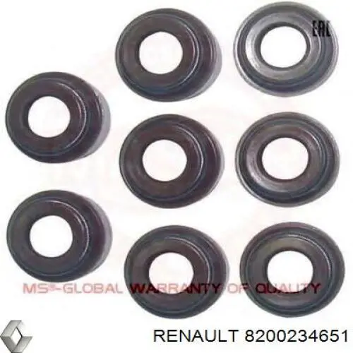 Маслосъемный сальник клапана впуск/выпуск Renault (RVI) 8200234651 цена, от 0.56 USD