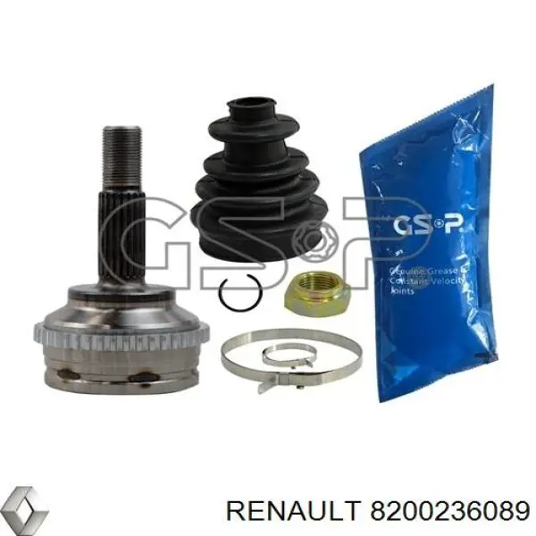 Полуось (привод) передняя правая 8200236089 Renault (RVI)