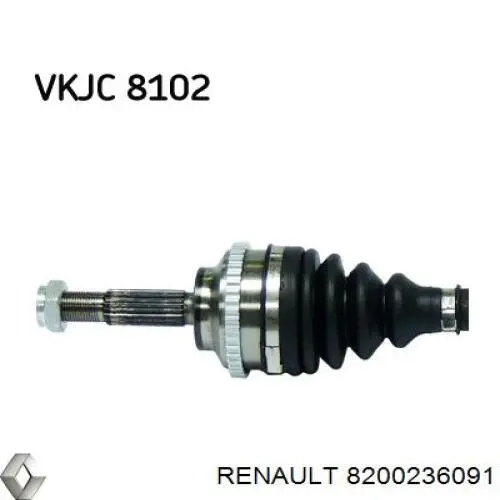 Привод передний левый Renault (RVI) 8200722155 цена, от 86.21 USD