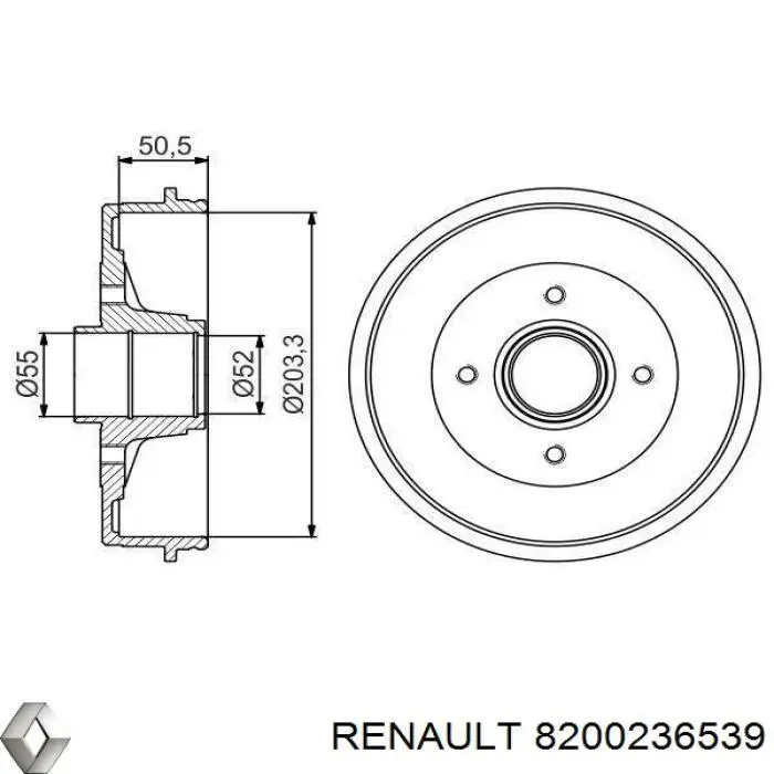 8200236539 Renault (RVI) Тормозной барабан