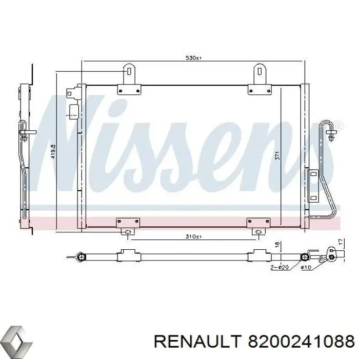 Радиатор охлаждения кондиционера Renault (RVI) 8200241088