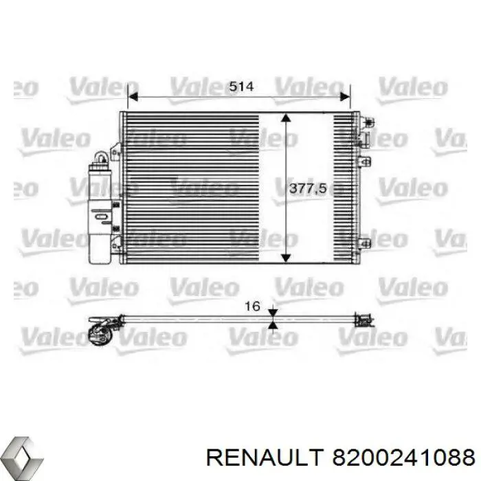 Конденсатор кондиционера Renault (RVI) 8200241088 цена, от 76.01 USD