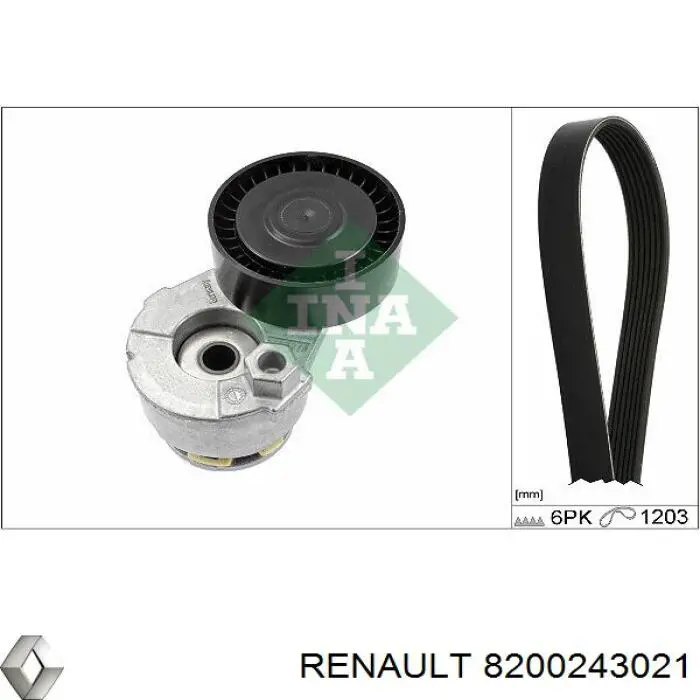 Клиновый ремень Renault (RVI) 8200243021 цена, от 11.31 USD