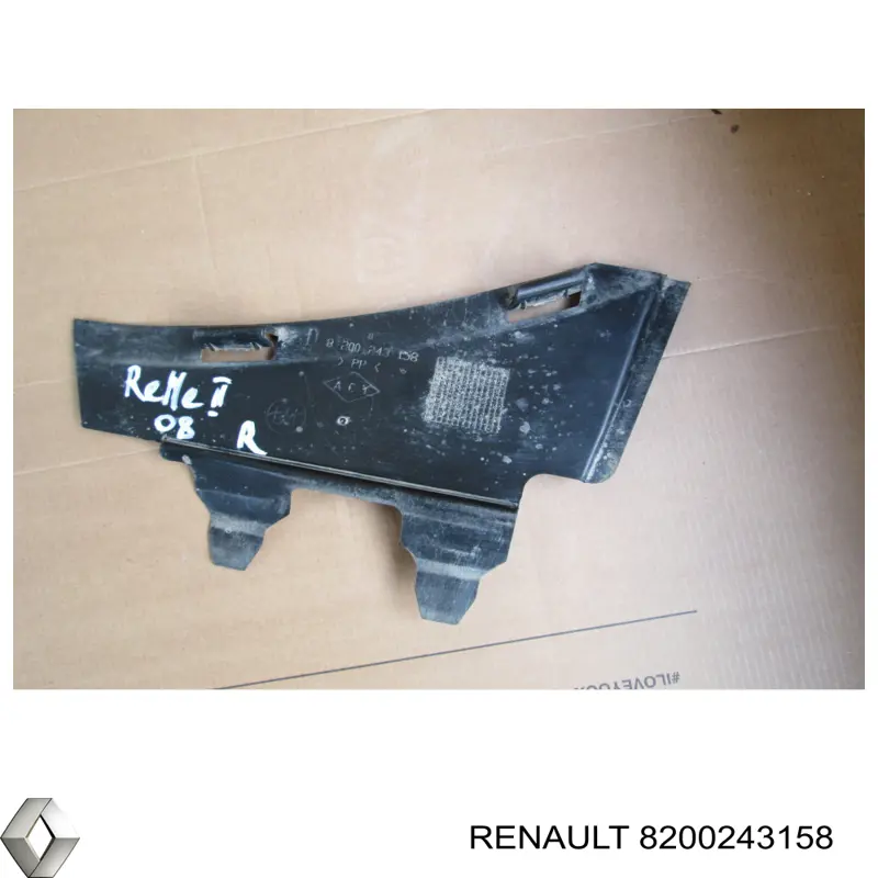 Брызговик переднего бампера правый Renault (RVI) 8200243158 цена, от 6.04 USD