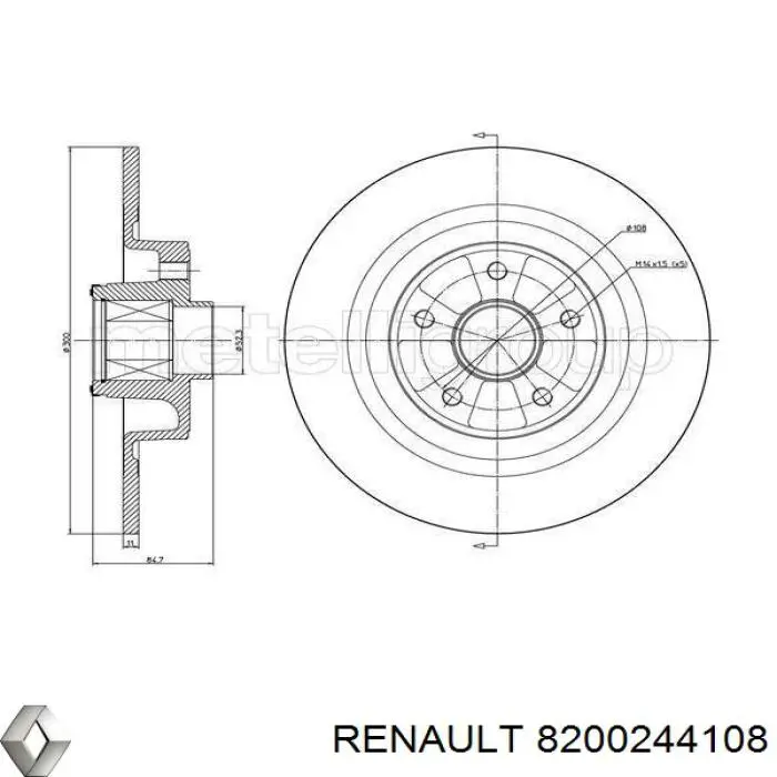 Тормозные диски 8200244108 Renault (RVI)