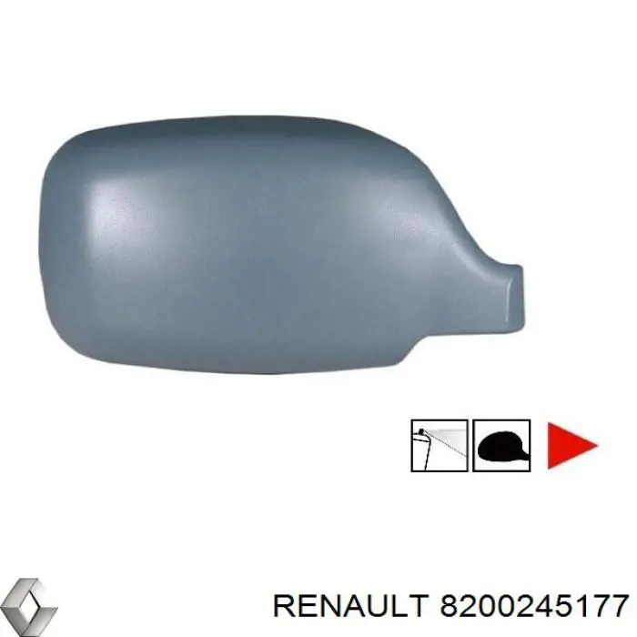 Корпус зеркала заднего вида правого 8200245177 Renault (RVI)