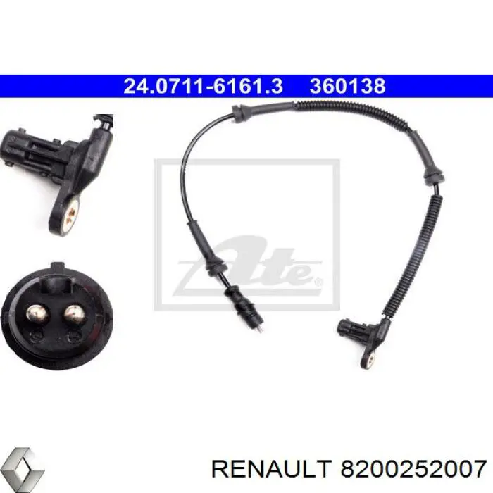 Передний датчик АБС Renault (RVI) 8200252007 цена, от 18.84 USD