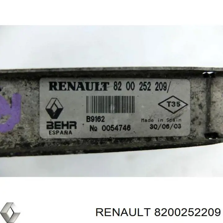 Система охлаждения наддувочного воздуха Renault (RVI) 8200252209 цена, от 117.63 USD