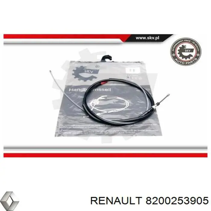 Задний трос ручника 8200253905 Renault (RVI)