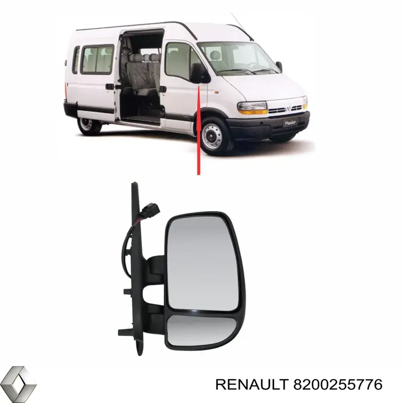 8200255776 Renault (RVI) espelho de retrovisão direito