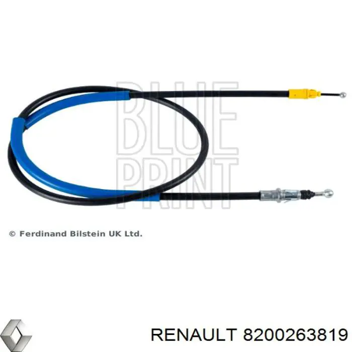 8200263819 Renault (RVI) cabo do freio de estacionamento traseiro esquerdo