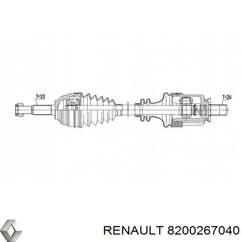 Левая полуось 8200267040 Renault (RVI)