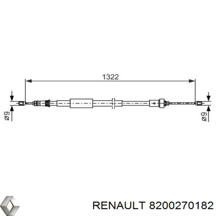 Купить 8200270182 Renault (RVI) Трос стояночного тормоза задний левый