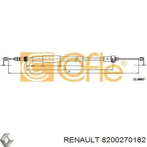 Трос ручного тормоза задний Renault (RVI) 8200270182 цена, от 13.30 USD
