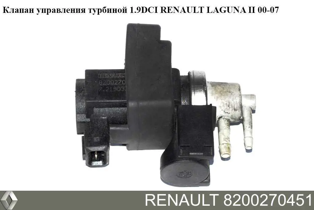 Клапан преобразователь давления наддува (соленоид)  Renault (RVI) 8200270451