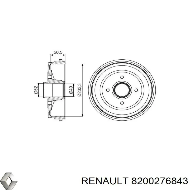 Задний барабан Renault (RVI) 8200276843