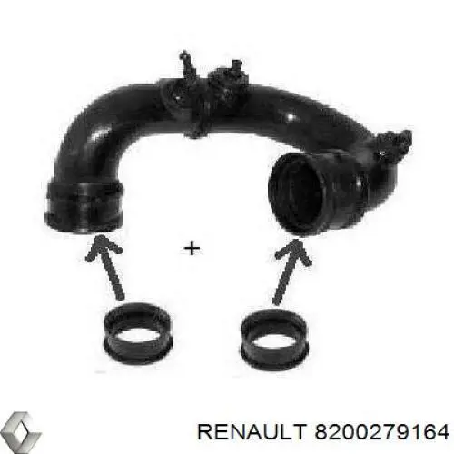 Патрубок воздушный, выход из турбины/компрессора (наддув) Renault (RVI) 8200279164 цена, от 29.82 USD