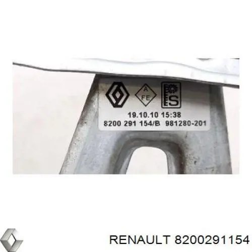 Mecanismo de acionamento de vidro da porta traseira esquerda Renault (RVI) 8200291154 preço, a partir de 56,90 USD