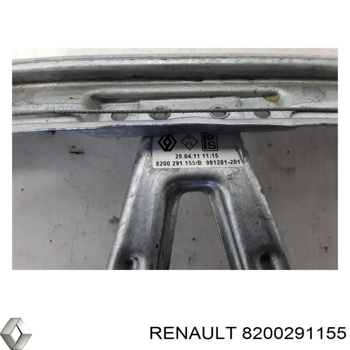 8200291155 Renault (RVI) mecanismo de acionamento de vidro da porta traseira direita