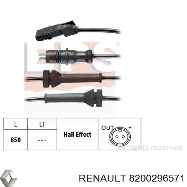 Датчик АБС (ABS) задний Renault (RVI) 8200296571 цена, от 17.29 USD