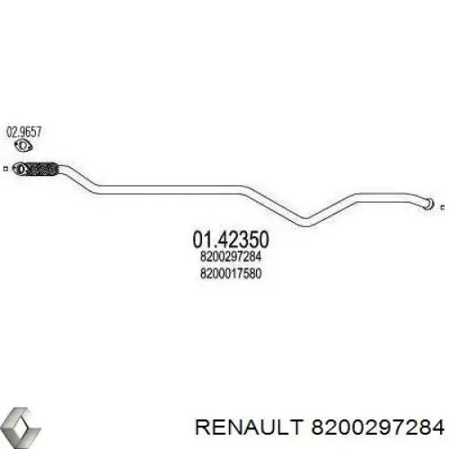 Глушитель, центральная часть Renault (RVI) 8200297284 цена, от 79.66 USD