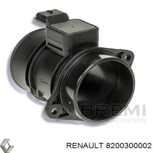8200300002 Renault (RVI) sensor de fluxo (consumo de ar, medidor de consumo M.A.F. - (Mass Airflow))