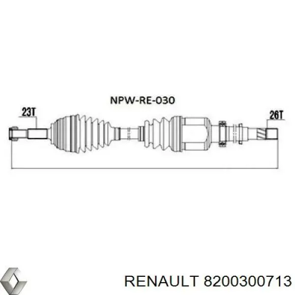 Привод передний правый Renault (RVI) 8200300713 цена, от 90.82 USD