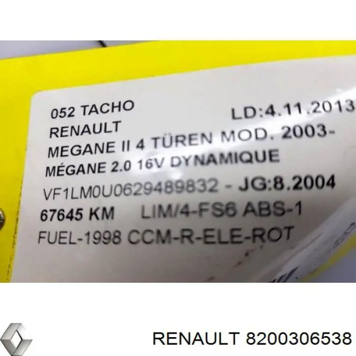 Купить 8200306538 Renault (RVI) Панель приборов