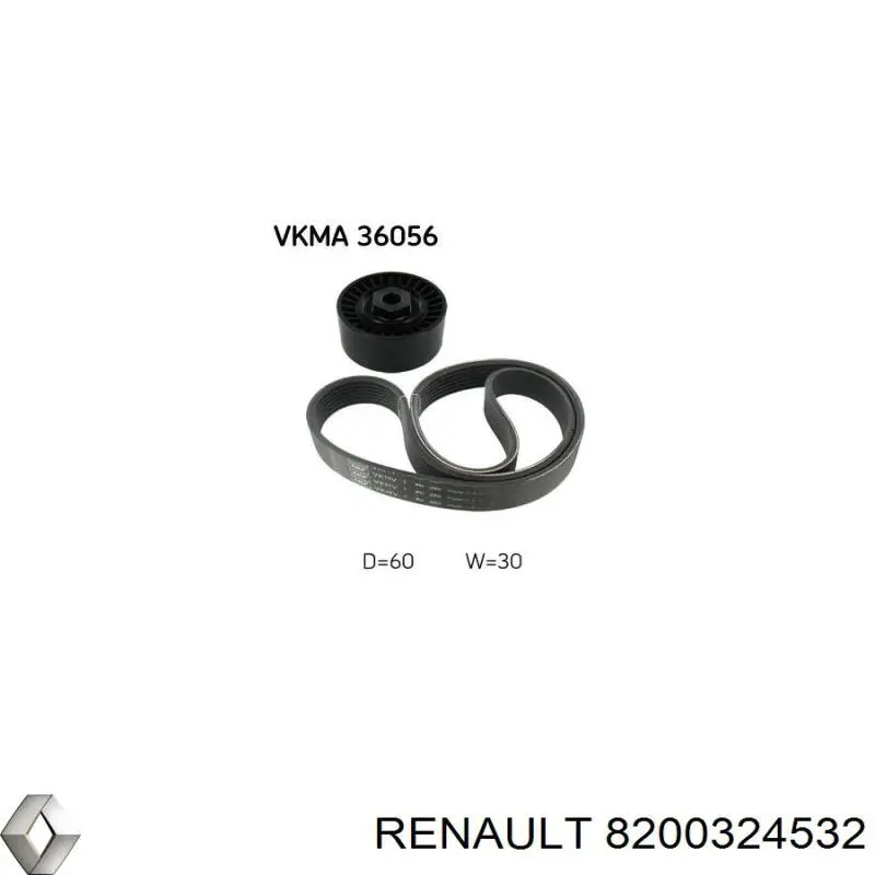 Натяжной ролик 8200324532 Renault (RVI)