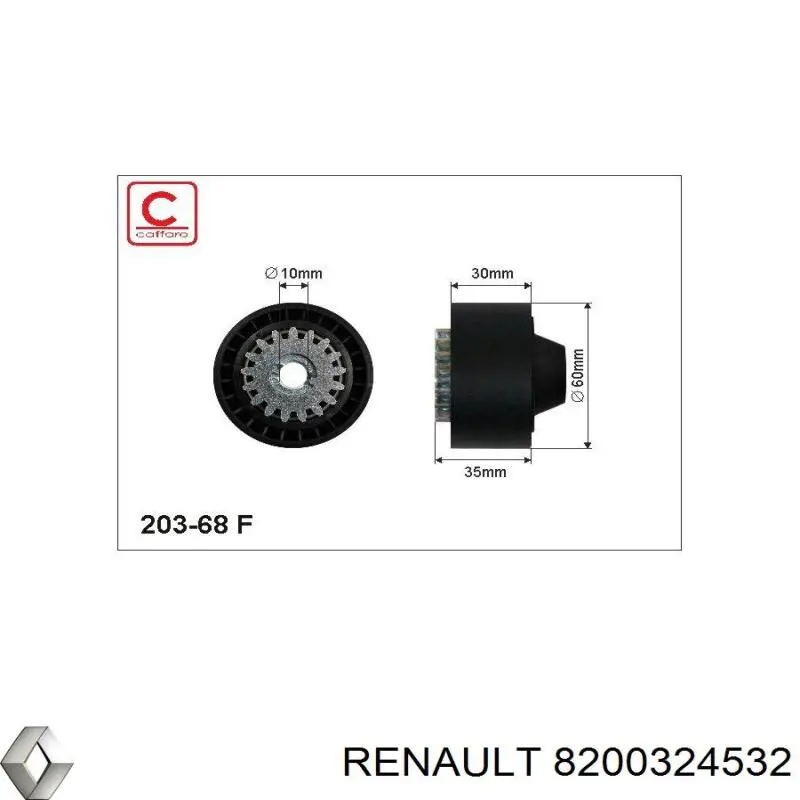 Ролик натяжителя приводного ремня Renault (RVI) 8200324532