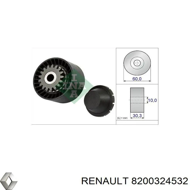 Натяжной ролик Renault (RVI) 8200324532 цена, от 22.16 USD