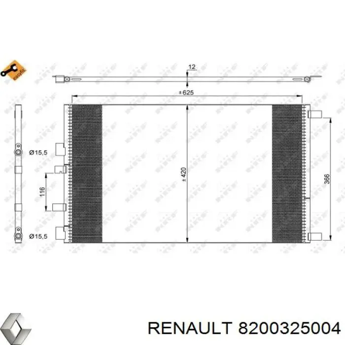 8200325004 Renault (RVI) радиатор кондиционера