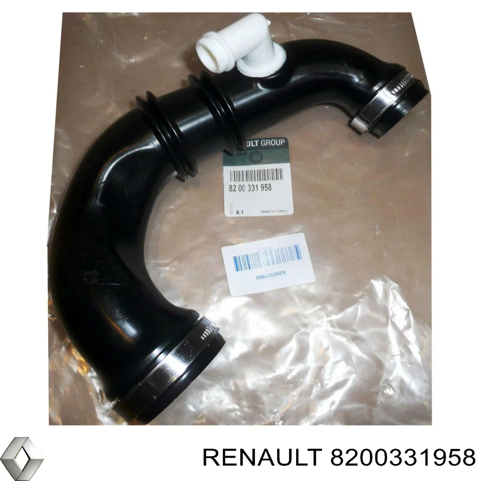 Купить 8200331958 Renault (RVI) Патрубок воздушный, вход в турбину (наддув)