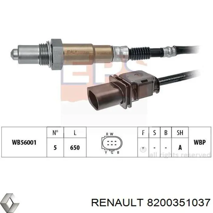 Лямбдазонд, датчик кислорода до катализатора Renault (RVI) 8200351037 цена, от 58.47 USD