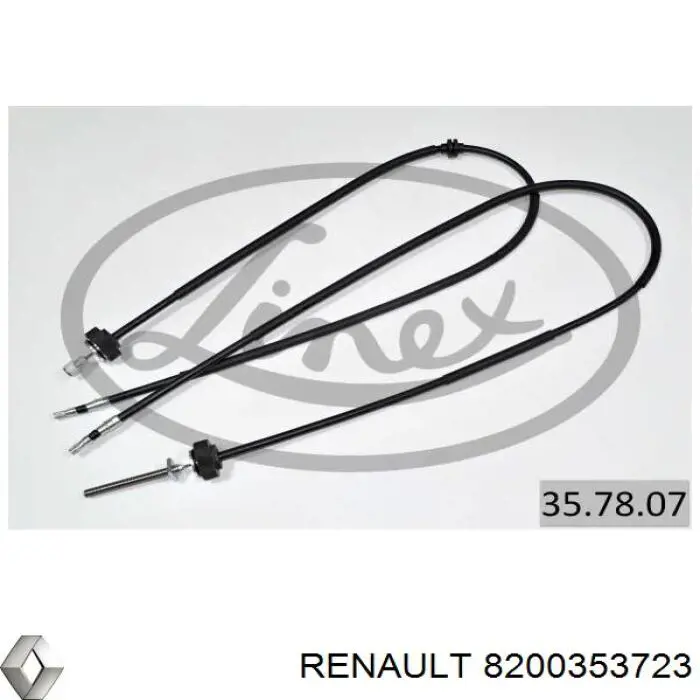 Задний трос ручника 8200353723 Renault (RVI)