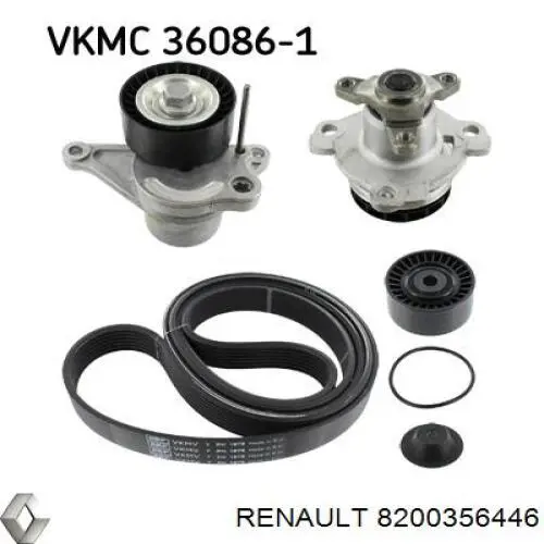 Correa trapezoidal 8200356446 Renault (RVI)