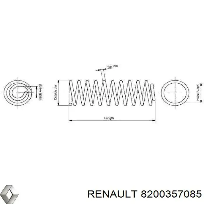 Пружина амортизатора Renault (RVI) 8200357085 цена, от 21.49 USD
