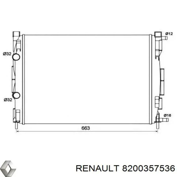 8200357536 Renault (RVI) radiador de esfriamento de motor