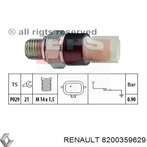 Датчик давления масла 8200359629 Renault (RVI)